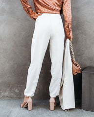 Vicinity Pocketed High Rise Trousers - Bone Oshnow