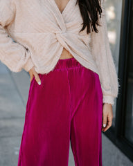 Villanueva Plisse Cropped Pants - Magenta  - SALE Oshnow