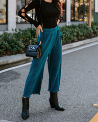 Villanueva Plisse Cropped Pants - Teal  - SALE Oshnow