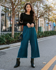 Villanueva Plisse Cropped Pants - Teal  - SALE Oshnow