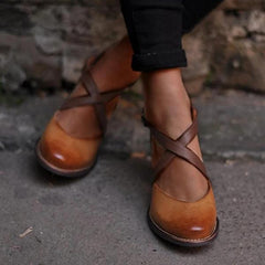 Vintage Color Block Sandals Oshnow