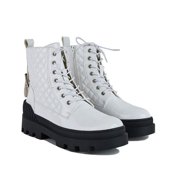 Vintage Motorcycle Mid Heel Platform Boots Oshnow