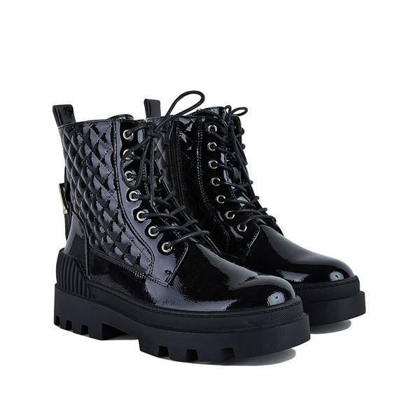 Vintage Motorcycle Mid Heel Platform Boots Oshnow