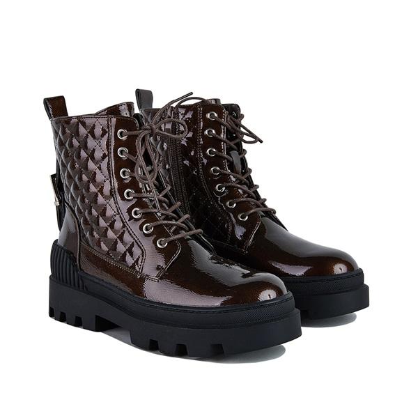 Vintage Motorcycle Mid Heel Platform Boots Oshnow