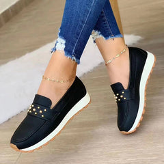 Vintage Round Toe Slip On Tassel Platform Loafers Oshnow