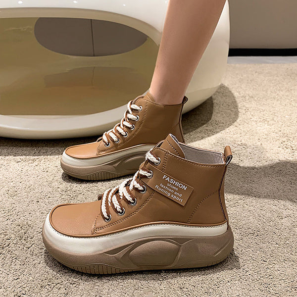 Vintage Thick Soled High Top Casual Boots Oshnow