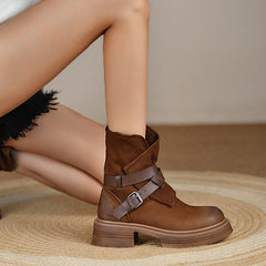 Vintage Western Belt Buckle Ankle Booties Oshnow