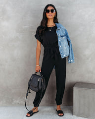 Virginia Pocketed Jumpsuit - Black Oshnow