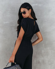 Virginia Pocketed Jumpsuit - Black Oshnow