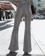 Walk Of Fame Shimmer Flare Pants - Silver Oshnow