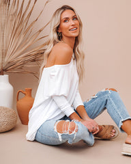 Wear It Well Long Sleeve Bamboo Knit Top - White Oshnow