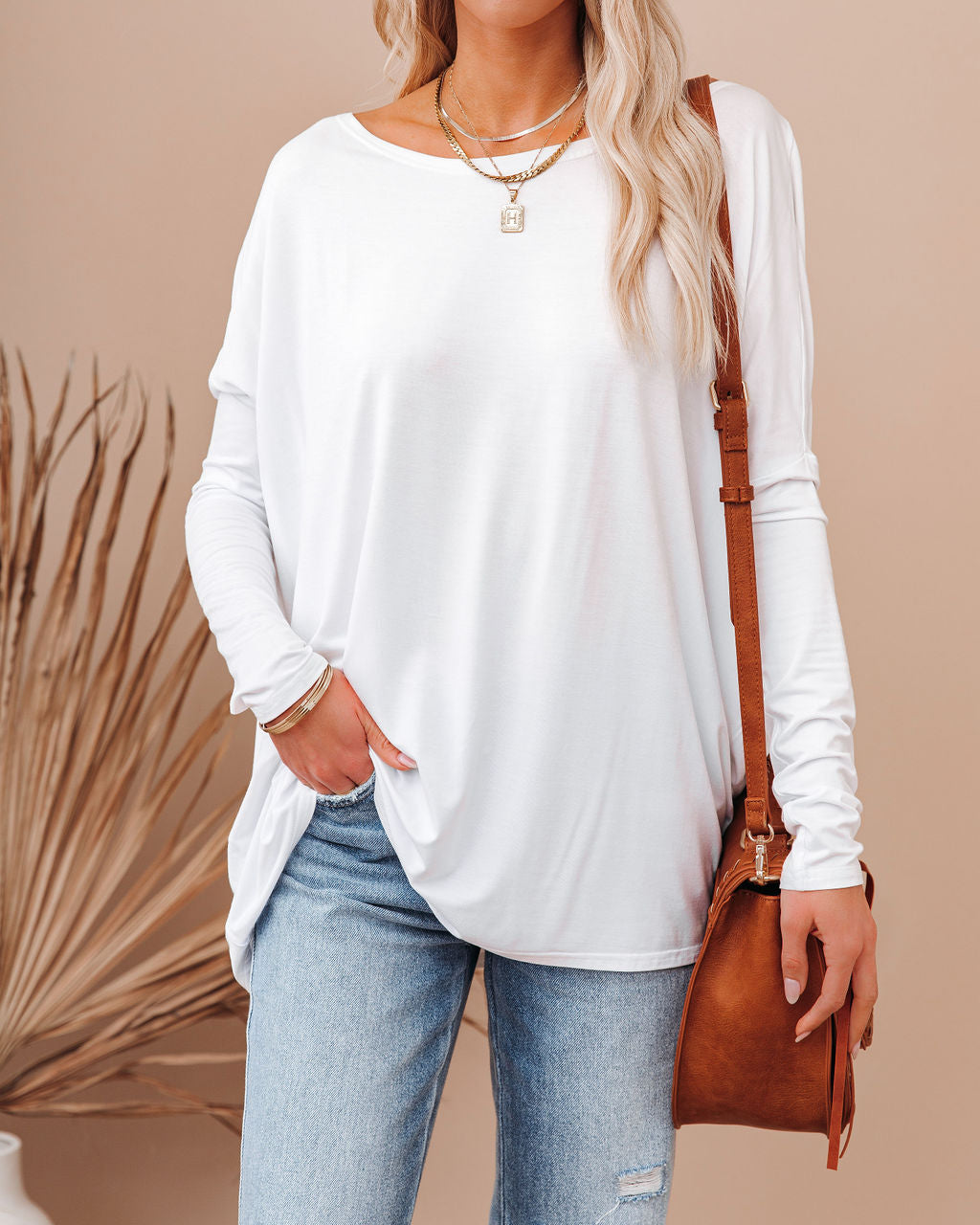 Wear It Well Long Sleeve Bamboo Knit Top - White Oshnow