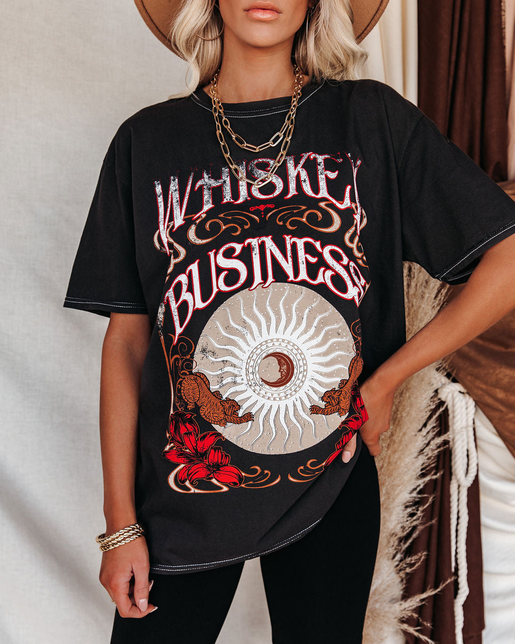 Whiskey Business Premium Cotton Tee - Black Oshnow