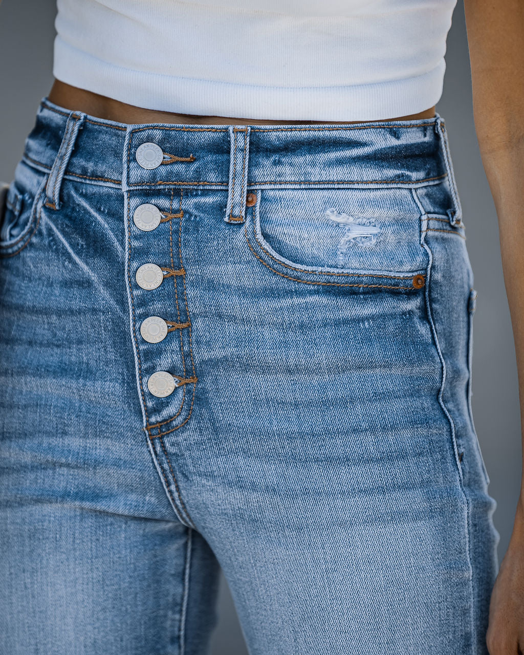 Williams High Rise Distressed Stretch Bootcut Jeans Oshnow