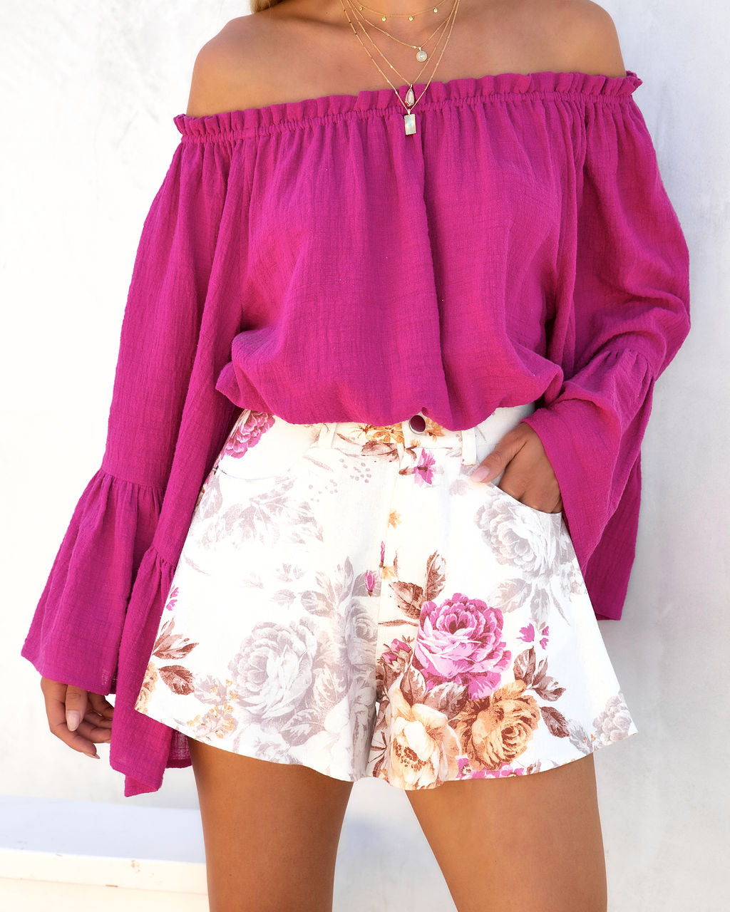 Wilton Floral Pocketed Shorts Oshnow