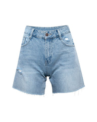 Winnie High Rise Distressed Denim Shorts Oshnow