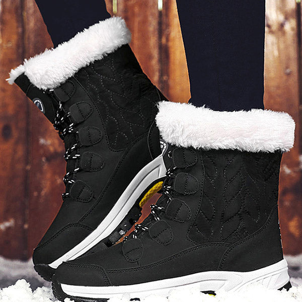 Winter Furry Warm Lace-Up Snow Boots Oshnow