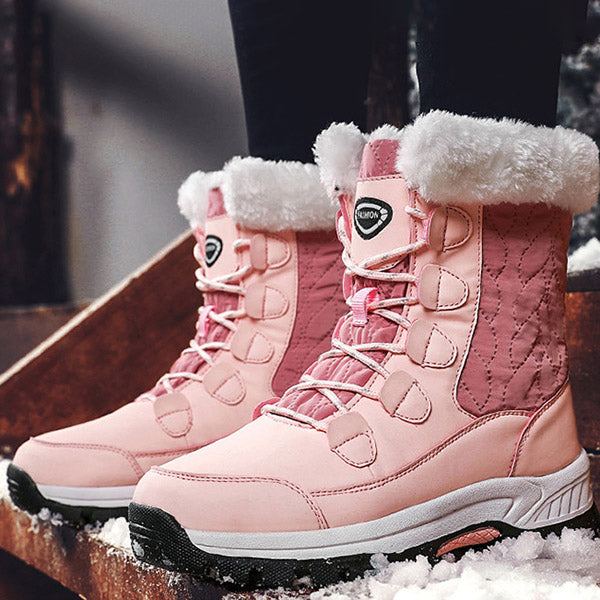 Winter Furry Warm Lace-Up Snow Boots Oshnow