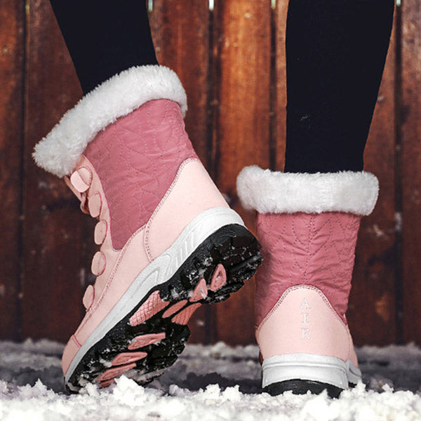 Winter Furry Warm Lace-Up Snow Boots Oshnow