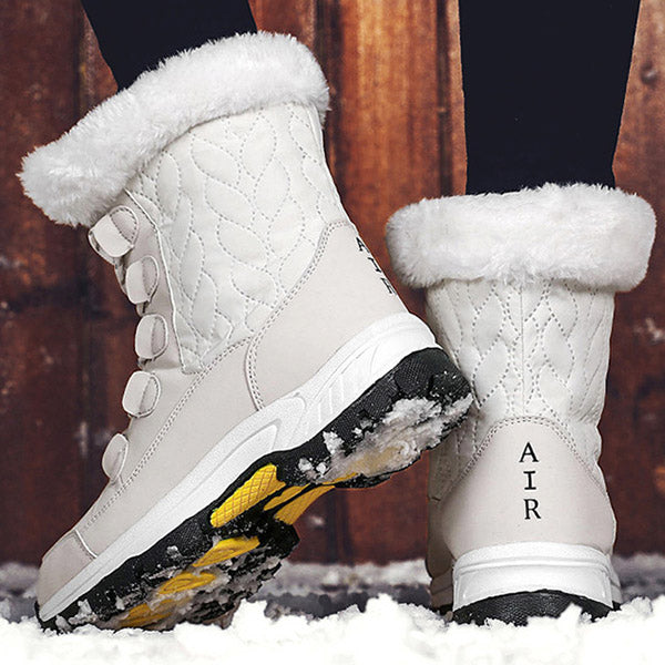 Winter Furry Warm Lace-Up Snow Boots Oshnow