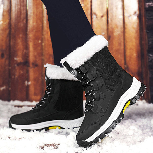 Winter Furry Warm Lace-Up Snow Boots Oshnow