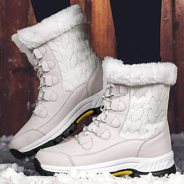 Winter Furry Warm Lace-Up Snow Boots Oshnow