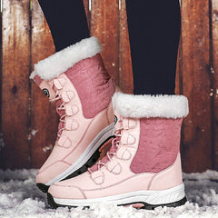 Winter Furry Warm Lace-Up Snow Boots Oshnow