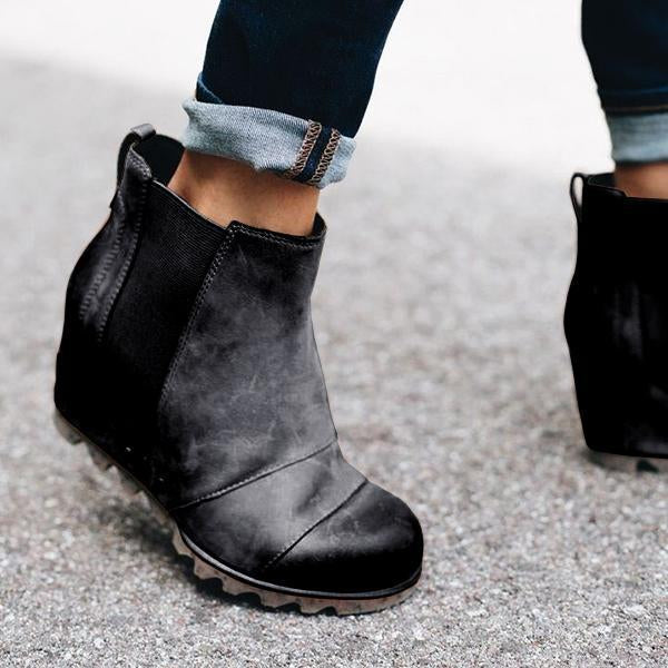 winter wedge dress shoes Wowcloth Women's Wedge Shoes, Stylish Chunky Sole, Comfortable Platform Loafers for Fall-Winter Casual Footwear