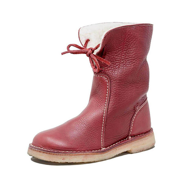 Winter Vintage Boots Warm Unisex Lace-up Shoes Oshnow