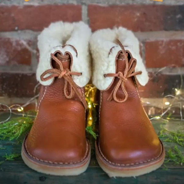 Winter Vintage Boots Warm Unisex Lace-up Shoes Oshnow