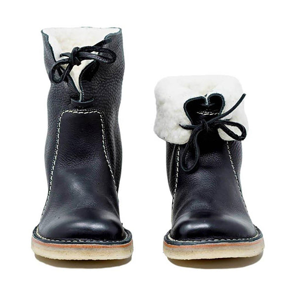 Winter Vintage Boots Warm Unisex Lace-up Shoes Oshnow