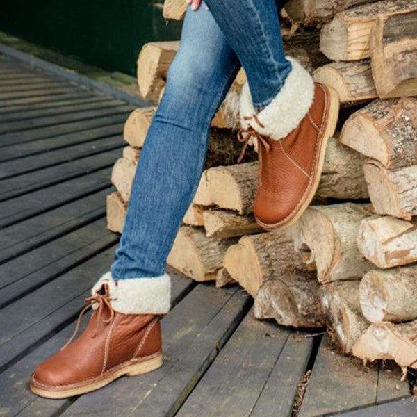 Winter Vintage Boots Warm Unisex Lace-up Shoes Oshnow