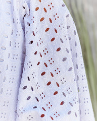 Withdrawn Cotton Eyelet Off The Shoulder Top - Lilac Oshnow