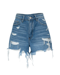 Wyatt High Rise Distressed Denim Shorts Oshnow