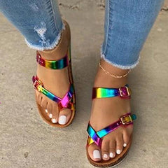 Button Summer Sandals