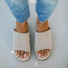 Daily Faux Suede Espadrille Flatform Sandals