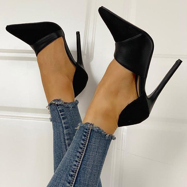 Elegant Pointed Toe Suede & Pu Pumps