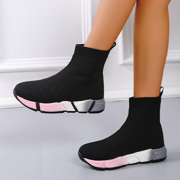 Casual Knit Multicolor Sole Pull-On Boots