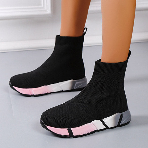 Casual Knit Multicolor Sole Pull-On Boots