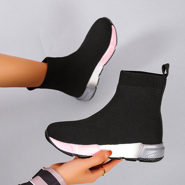 Casual Knit Multicolor Sole Pull-On Boots