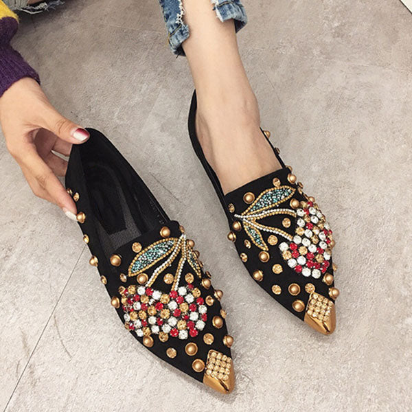 Gorgeous Rhinestone Pointed Toe Flats