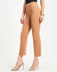 Yes Moment High Waisted Pants - Tan Oshnow