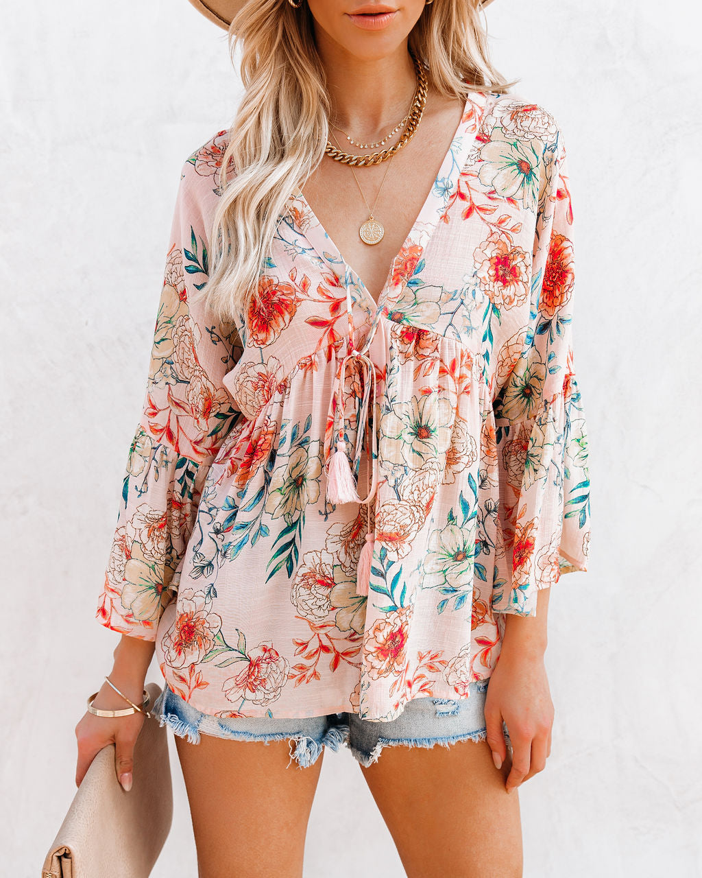 You Look Perfect Floral Button Down Babydoll Top Oshnow
