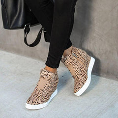 Extra Mile Leopard Wedge Sneakers