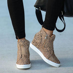 Extra Mile Leopard Wedge Sneakers