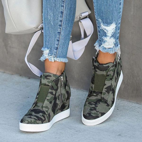 Extra Mile Leopard Wedge Sneakers