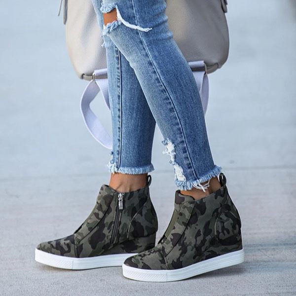 Extra Mile Leopard Wedge Sneakers