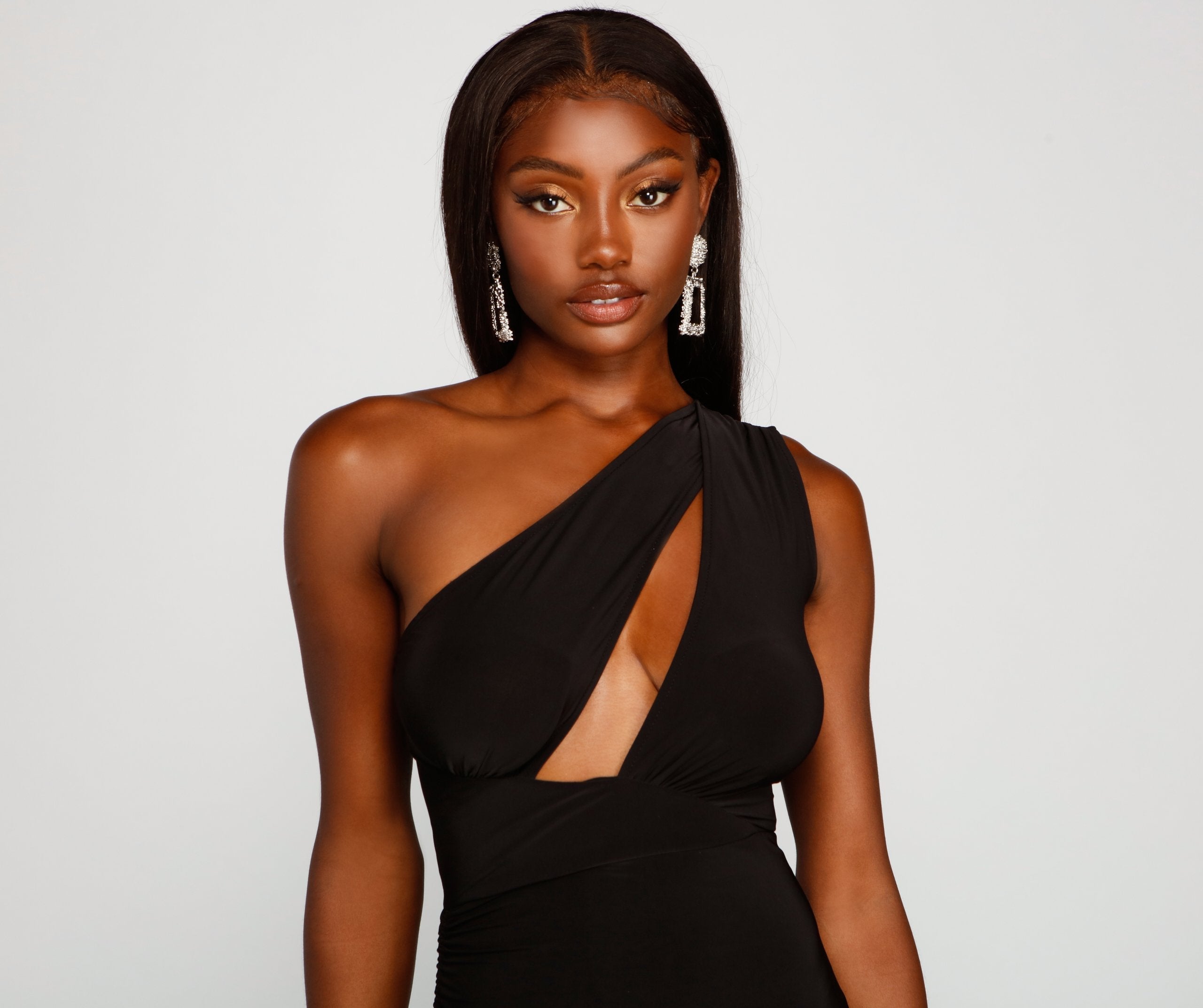 Zoey One-Shoulder Ruched Mini Dress Oshnow
