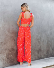 Allison Floral Pocketed Open Back Jumpsuit