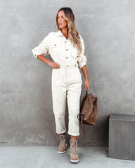 Amelia Jumpsuit mit Taschen - Creme - SALE 